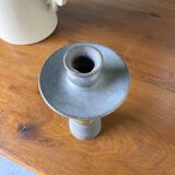 Pair of gray stoneware candlesticks