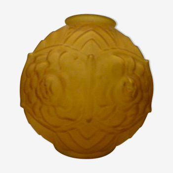 Vase ball Art Deco glass yellow gold