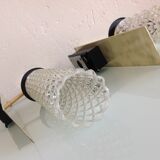 Pair of brass and glass wall lamps tube / vintage 60s-70s