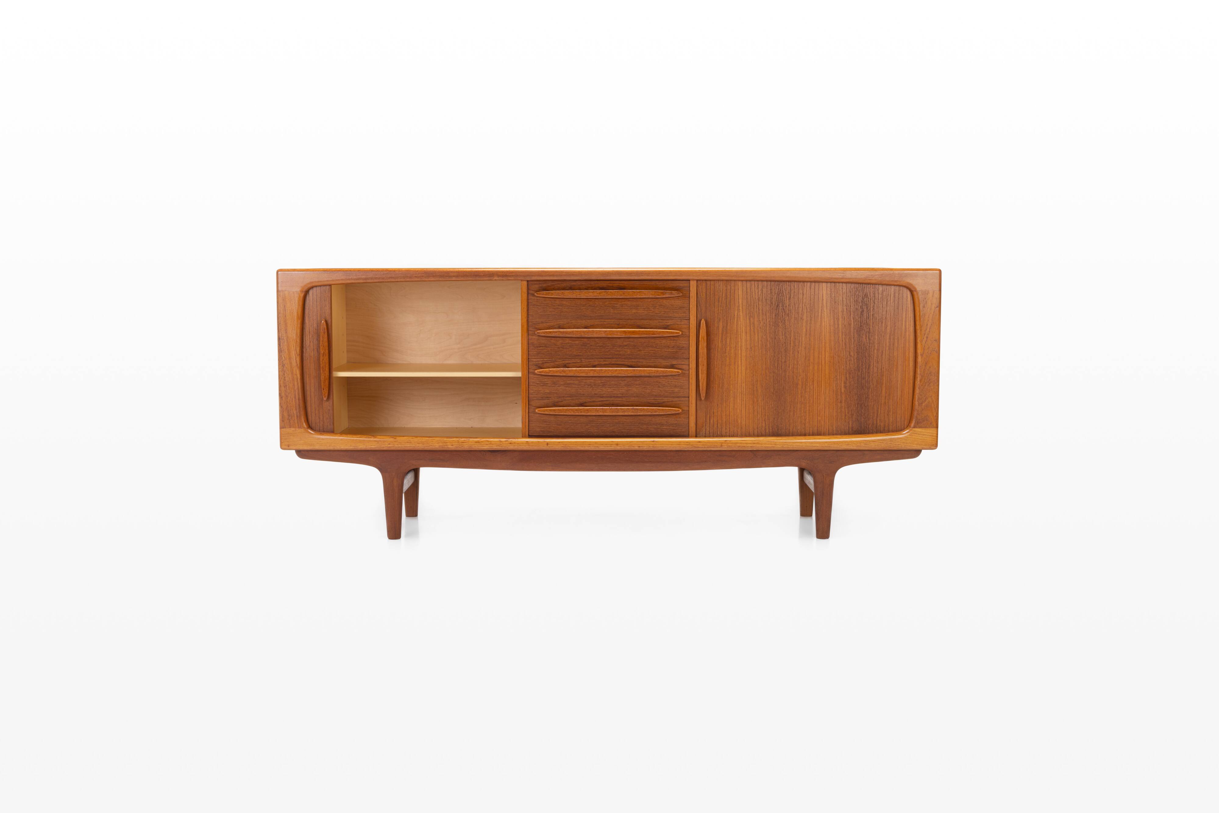 Tambour door sideboard by Johannes Andersen for C.F.C. Silkeborg, Denmark 1960s