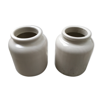 Duo of sandstone pots