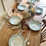 Set of eight Moulin des loups soup plates