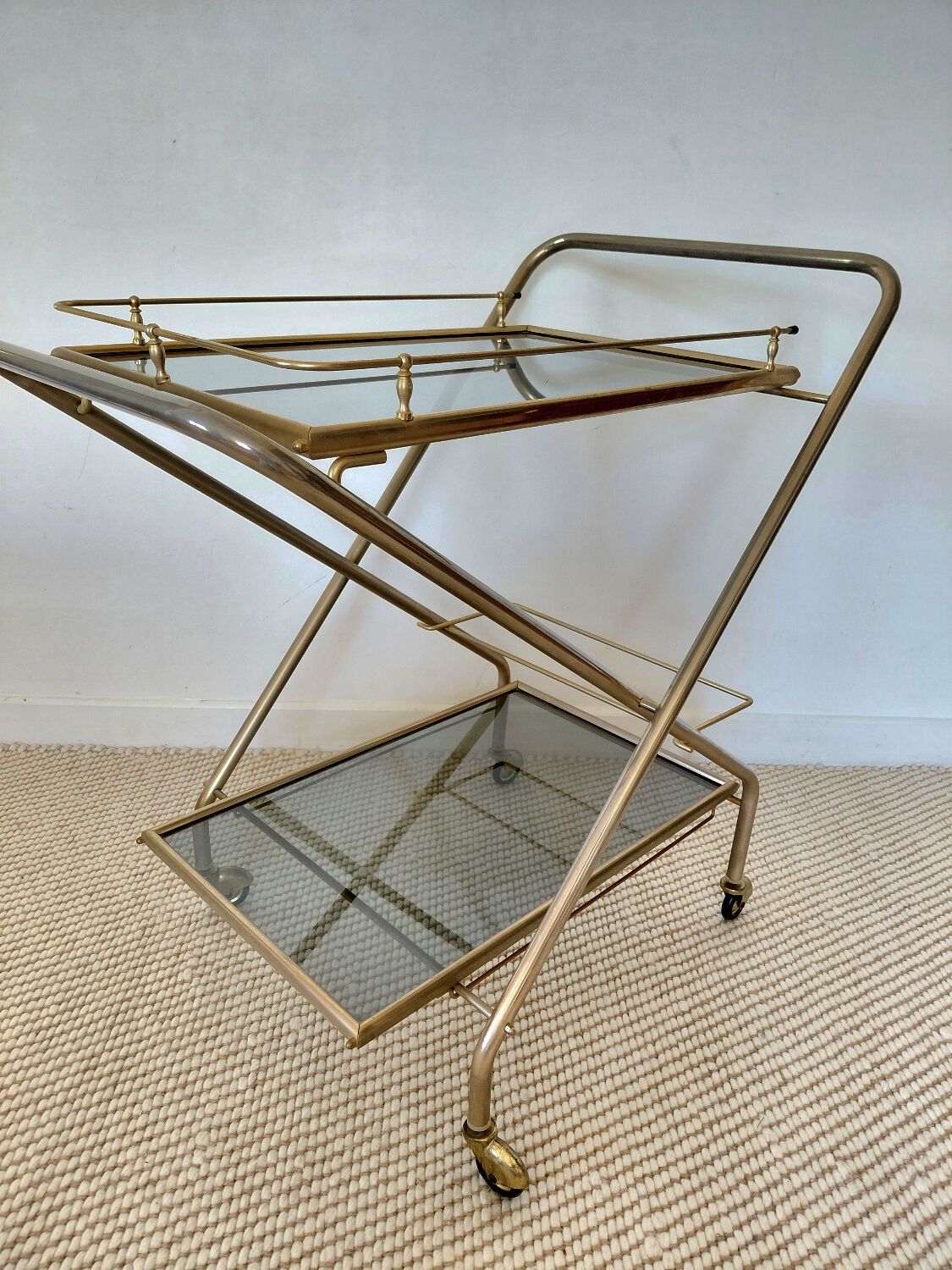 Desserte de bar pliante "Hollywood Regency"-Design Italien