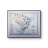 Brazil, old map, printed in 1852.