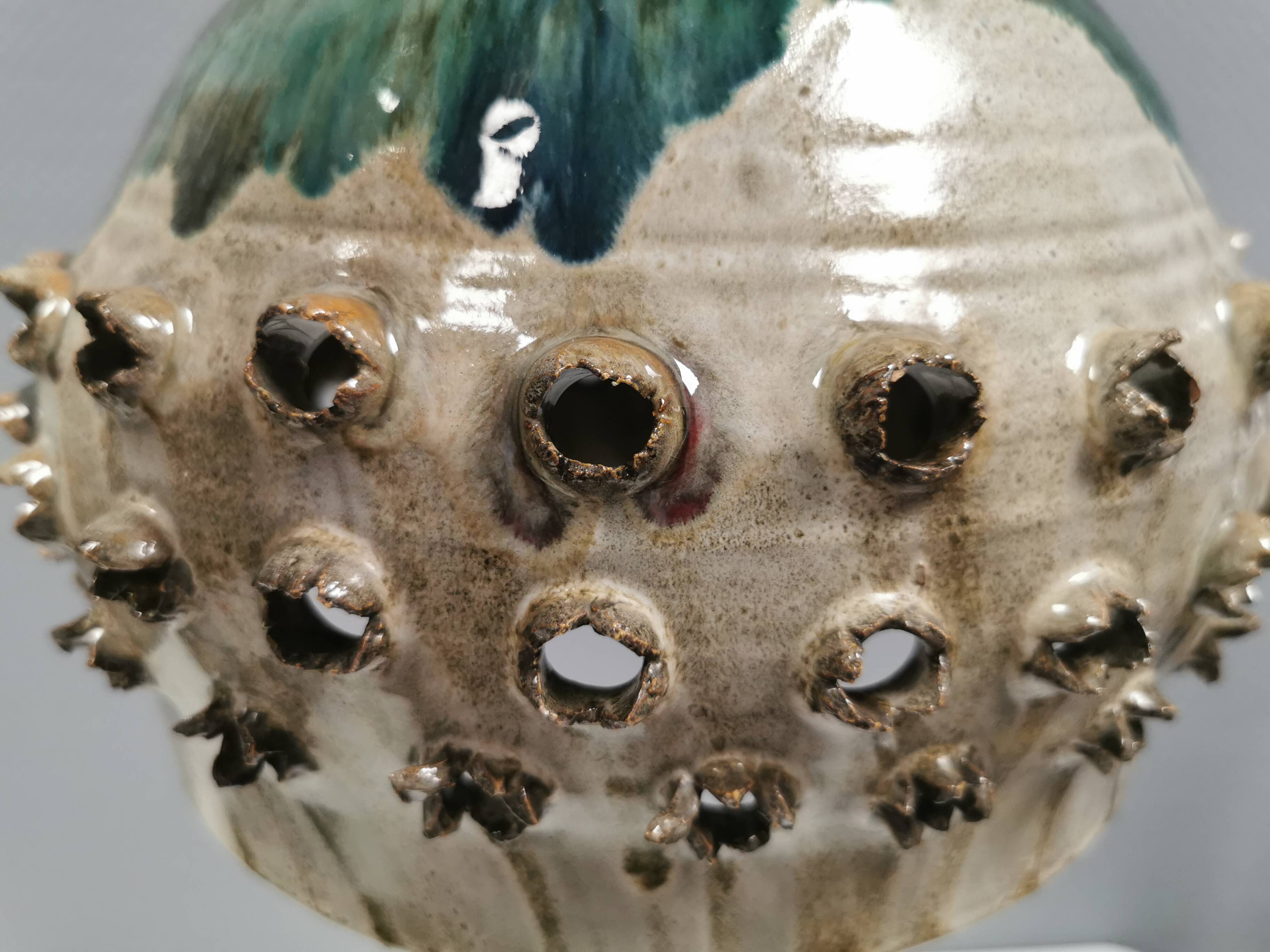 Large ceramic hanging lamp.