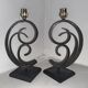 Paire de pieds de lampe d'époque art deco en fer forgé