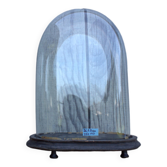Antique globe de mariée ovale 39 x 26,5 x 14 cm pied noir