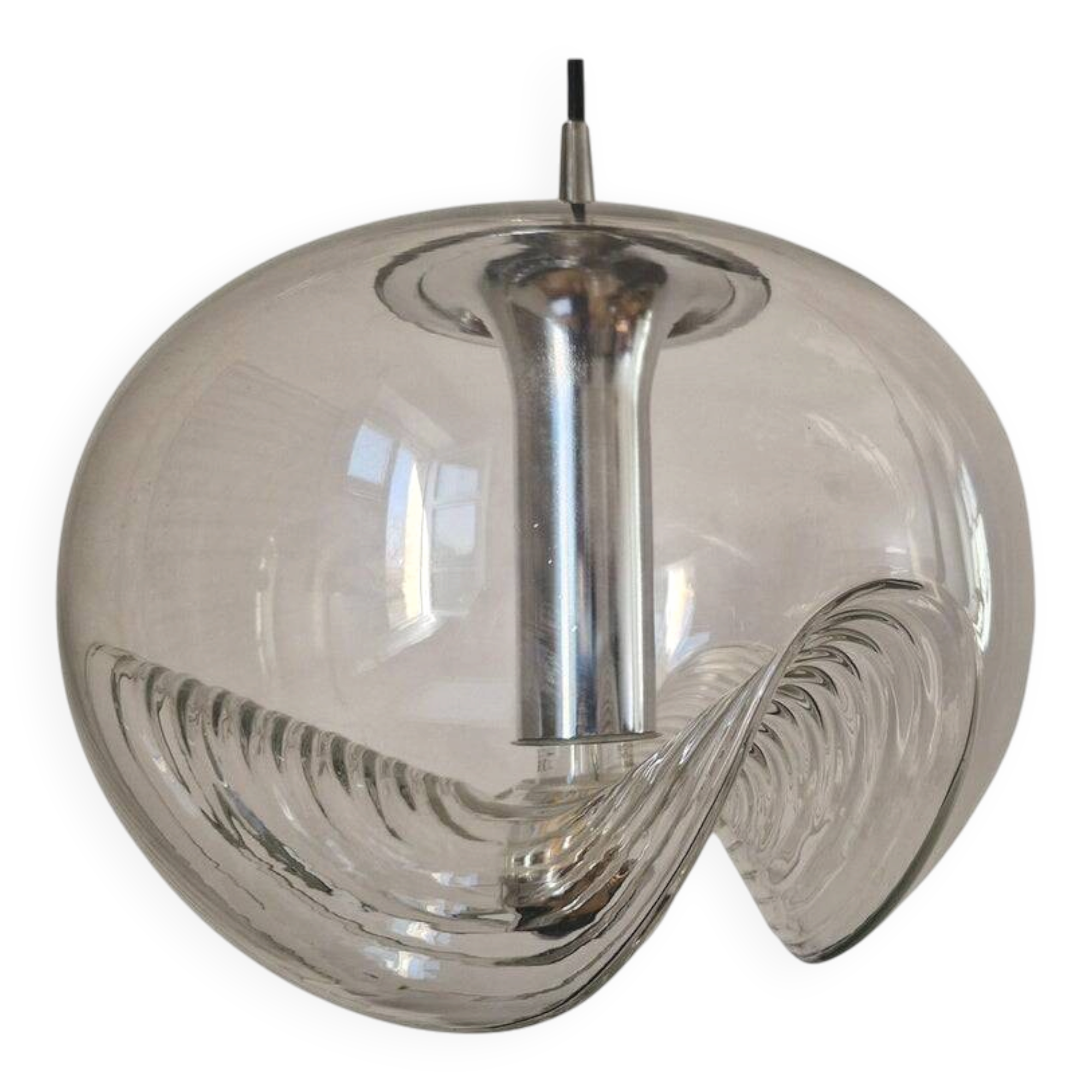 Midcentury Pendant "Wave" by Koch and Lowy for Peill & Putzler, 1960s