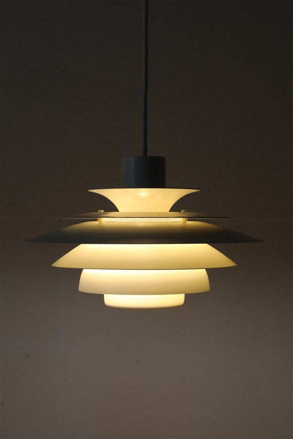 Jeka "Verona" multilayer pendant lamp / Danish modern design / Kurt Wiborg / 1980s