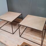 Pair of metal and cement sofa tips