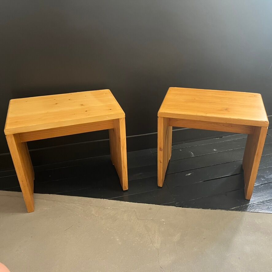 Pair of stools or bedside tables by Charlotte Perriand.