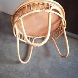 1960 wicker rattan coffee table