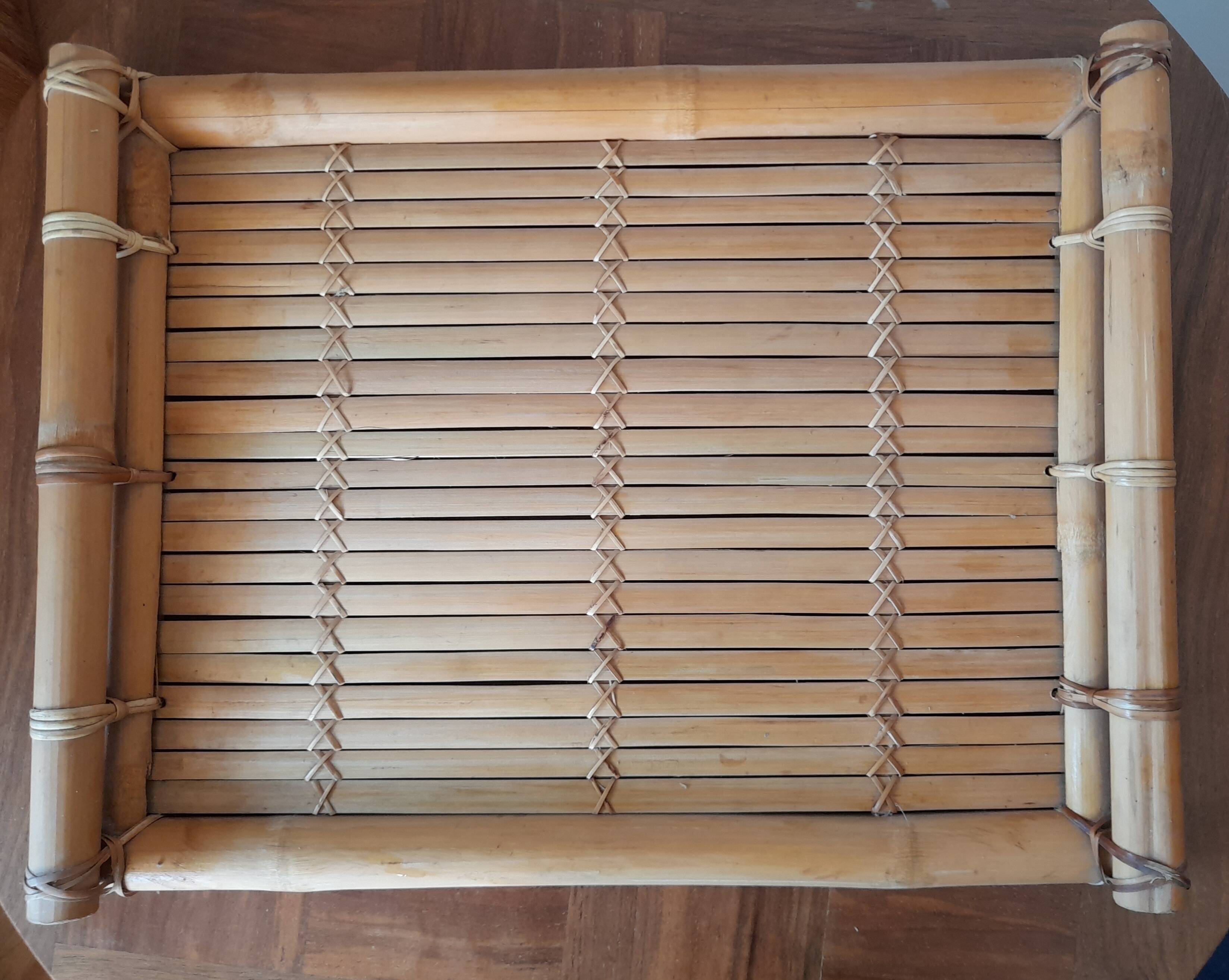 Vintage bamboo serving tray