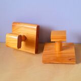 Pine coat hooks, 1980.