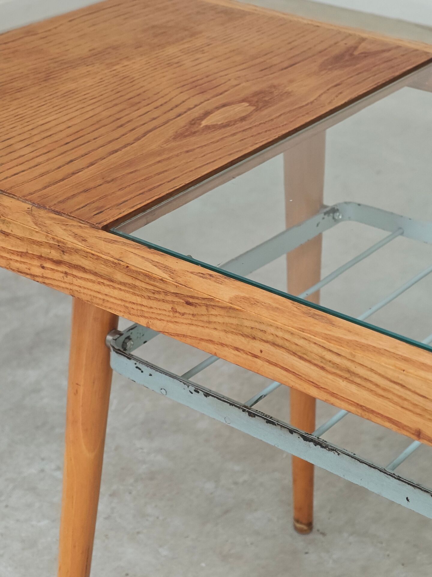 Table basse en bois, métal et verre par Jitona 1960