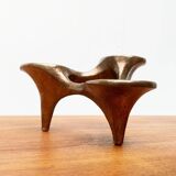 Vintage German brutalist metal candlestick by Harjes.