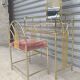 Gold metal dressing table and seat, Italy 1980