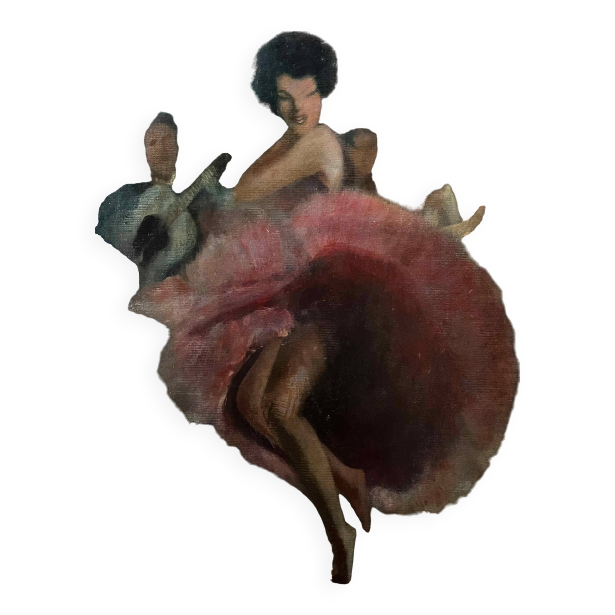 HST/P painting "Flamenco Dancer" signed (to be deciphered)