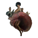 Tableau HST/P "Danseuse de Flamenco" signé (à déchiffrer)