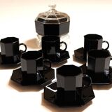 Arcoroc black "Octime" coffee service