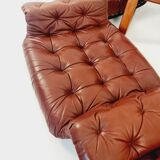 Fauteuils suédois scandinave en cuir des années 1970 par Carl-Henrik Spark pour Ulferts Suède