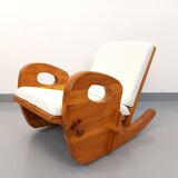 Brutalist rocking chair "sled" vintage