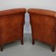 Vintage Dutch Cognac-Coloured Leather Club Chairs, Set of 2
