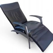 David design armchair/lounger by Interprofil, black leather, good condition