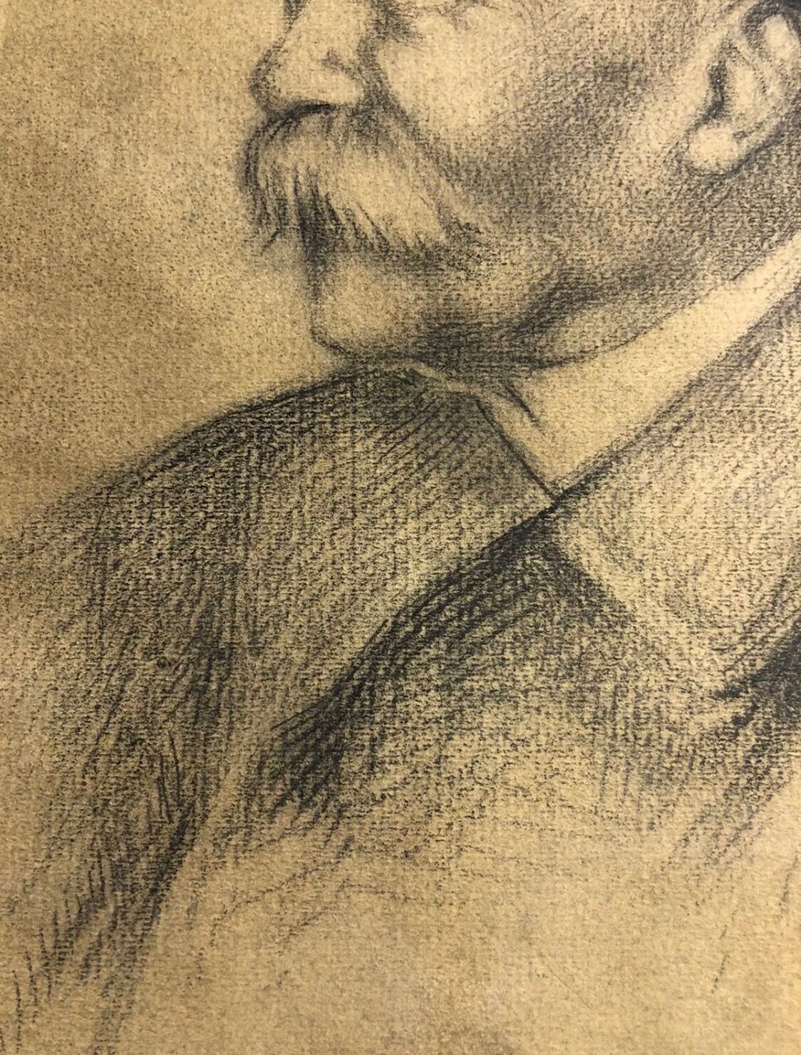 Drawing old lead mine A.M Portrait Man Moustache