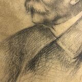 Drawing old lead mine A.M Portrait Man Moustache