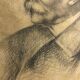 Drawing old lead mine A.M Portrait Man Moustache