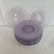 Moulded glass dessert plates – floral pattern – 1930s–1950s