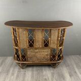 20th Century Rattan and Wicker Bar