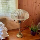 Old Art Deco style lamp 1960 in brass and glass.
