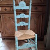 vintage turquoise wooden chairs
