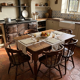 4 fauteuils bistrot style western en hêtre