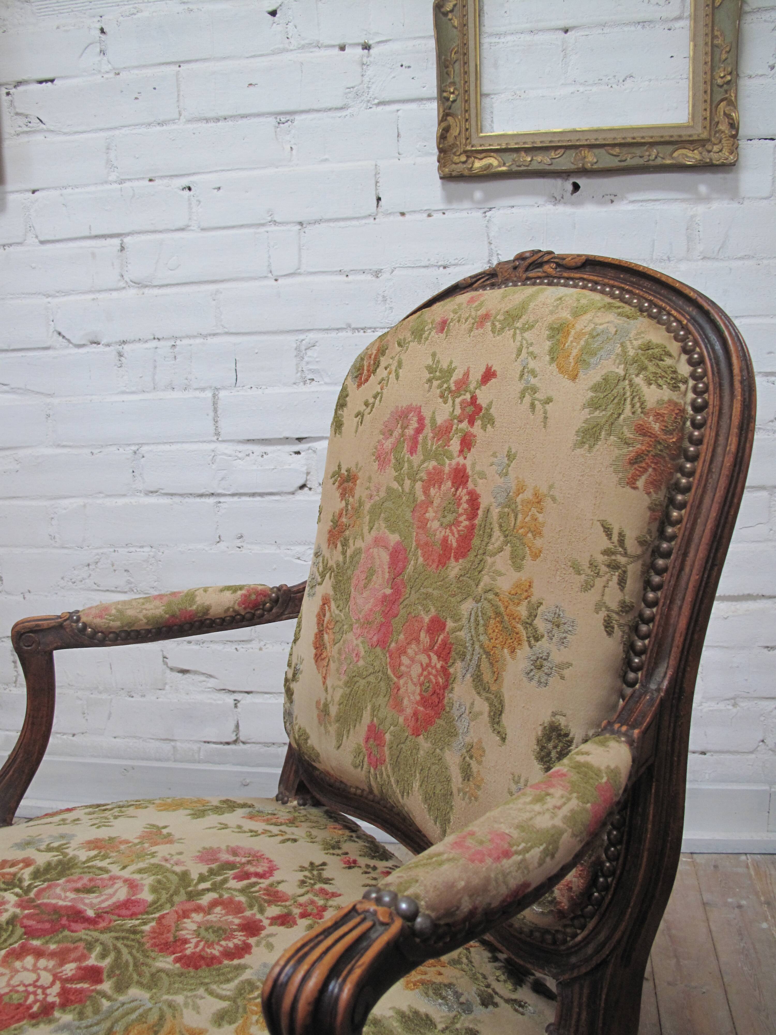 2 Louis XV convertible armchairs