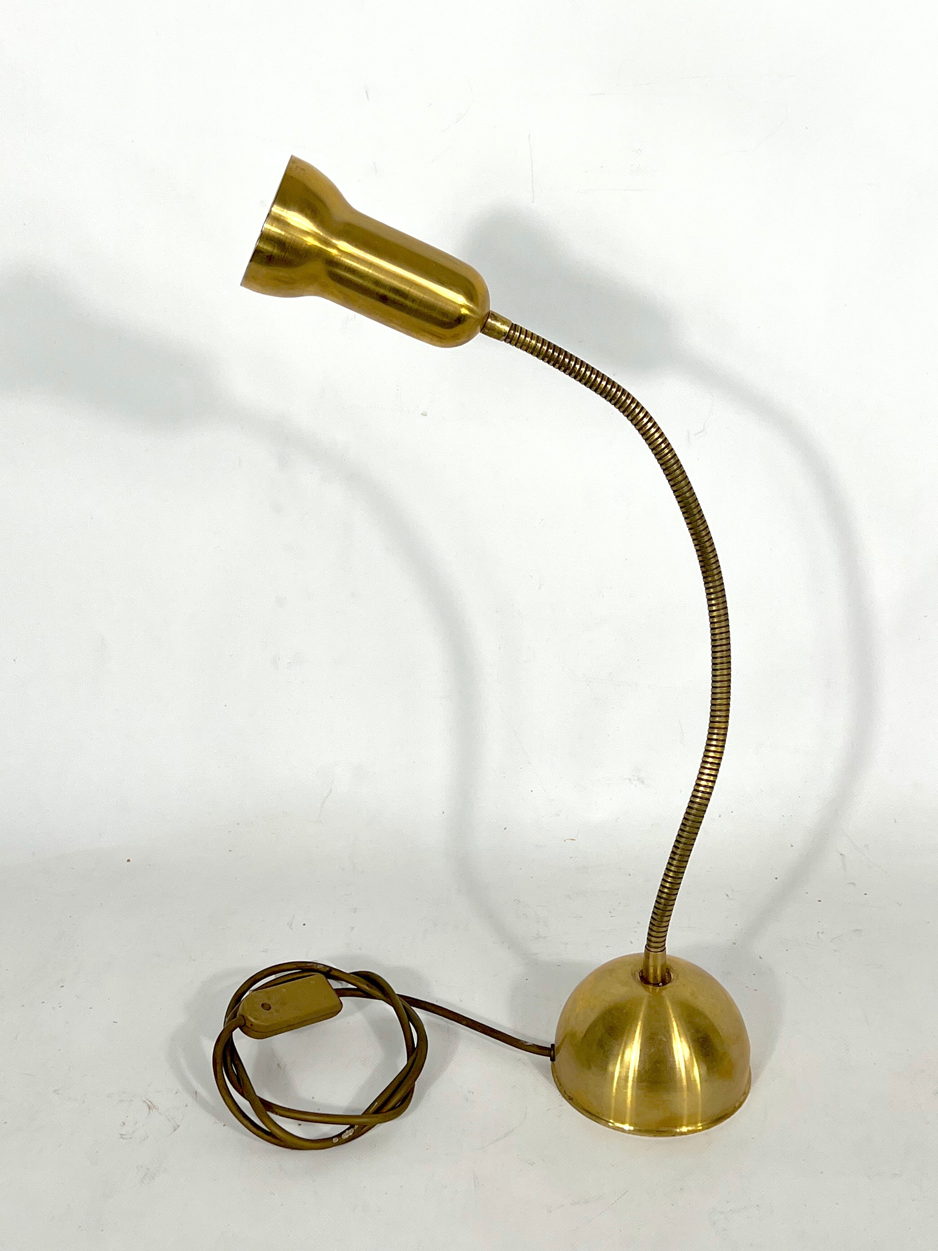 Vintage Italian adjustable brass table lamp from 60s