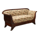 Antique Louis-Philippe canapé in walnut and fabric, Italy, 19th century