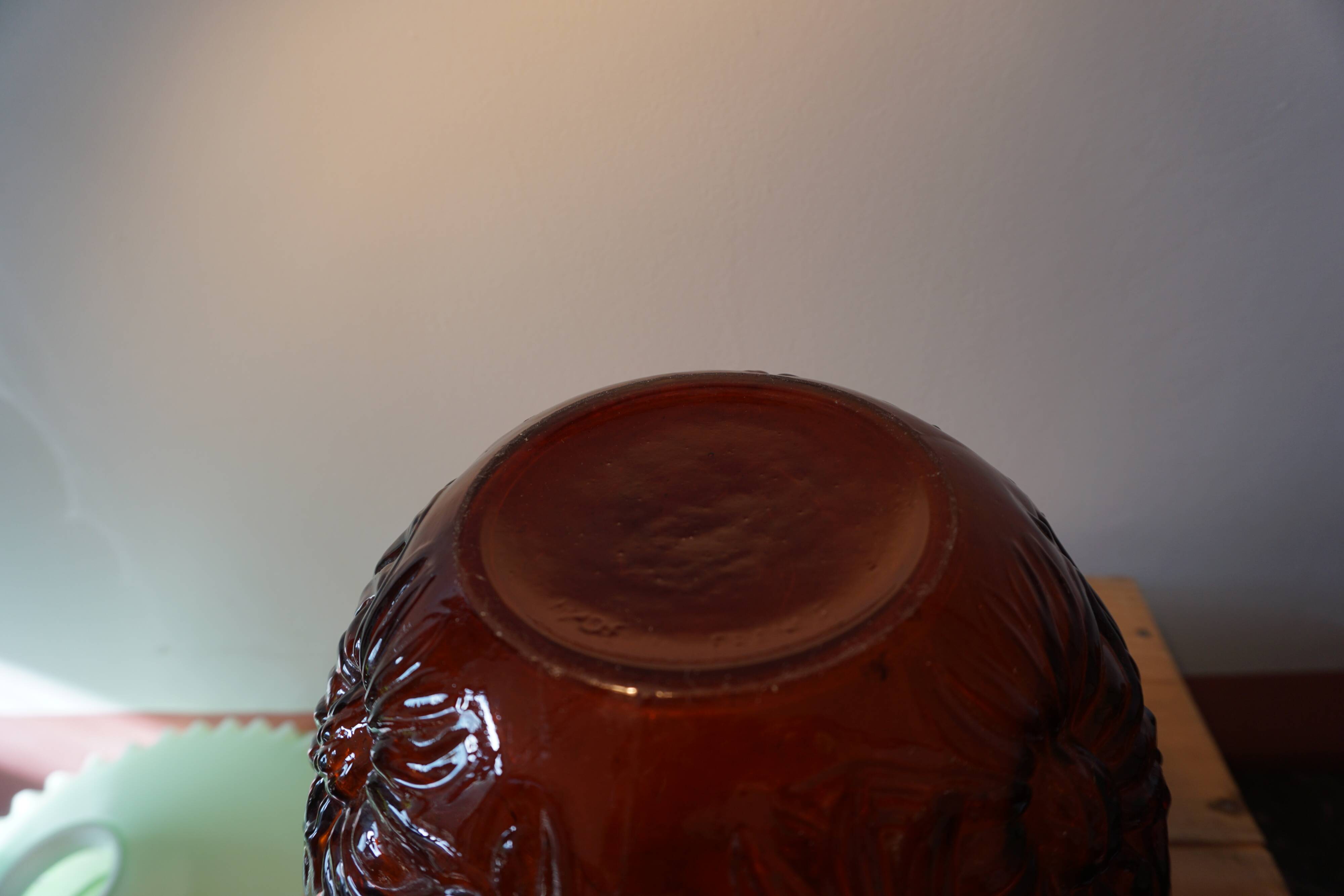 Art Deco pressed glass ball vase