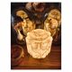 Lamp globe art deco in pink marbled opaline
