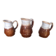 Lot de 3 anciens pichets revol b63 céramique flammée 0,25l & 0,5l