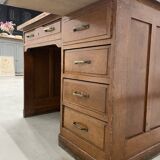 Oak and veneer counter or desk