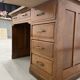 Oak and veneer counter or desk
