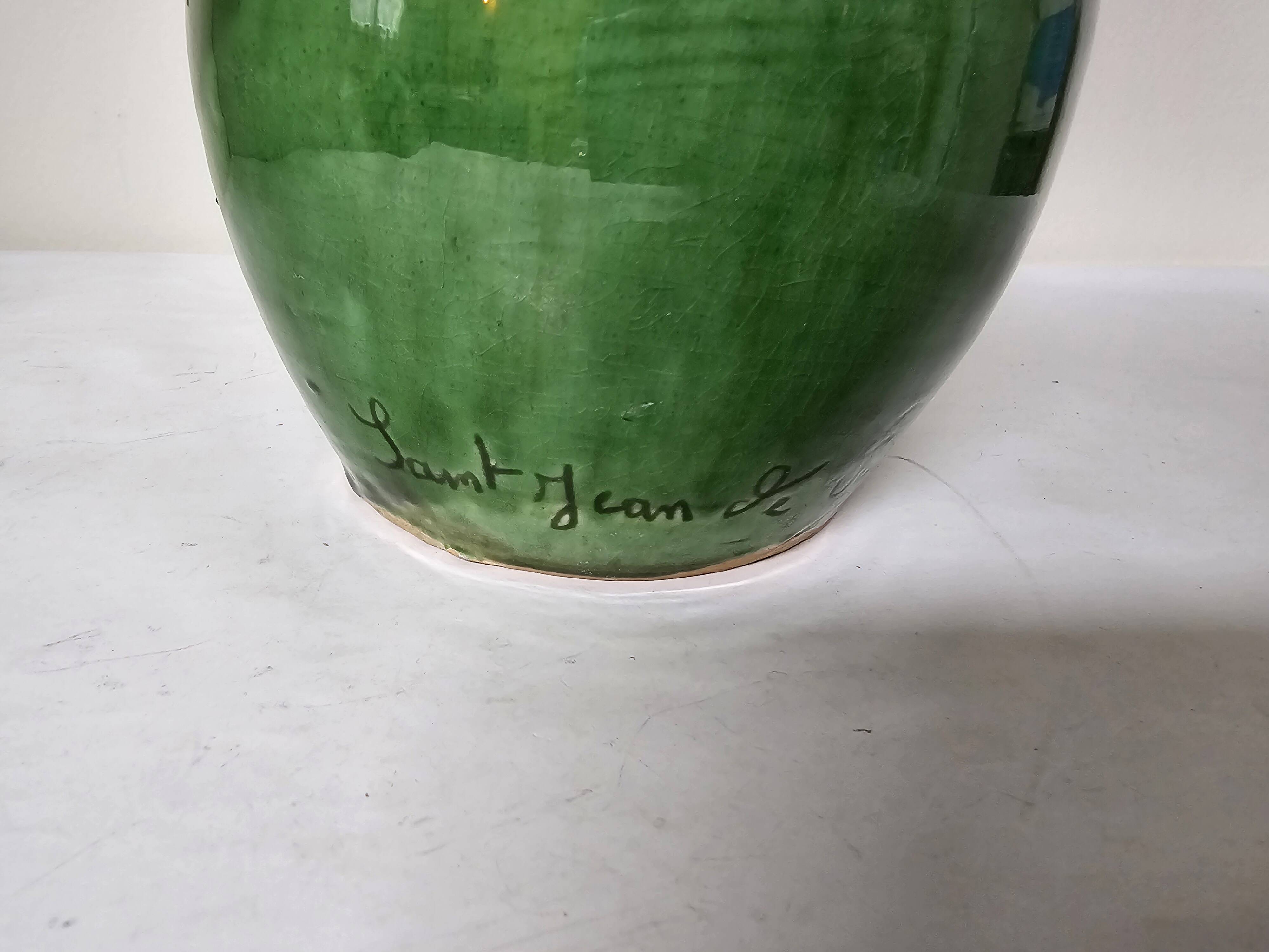 Glazed ceramic vase signed Saint Jean de Fos