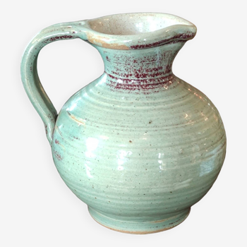 Old small glazed ceramic pottery pitcher