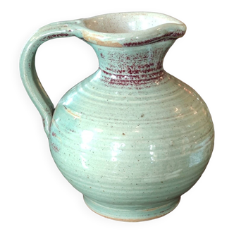 Old small glazed ceramic pottery pitcher
