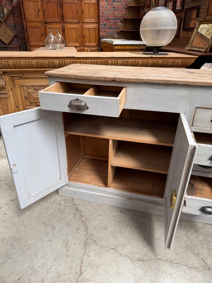 Grey patinated enfilade handcrafted.