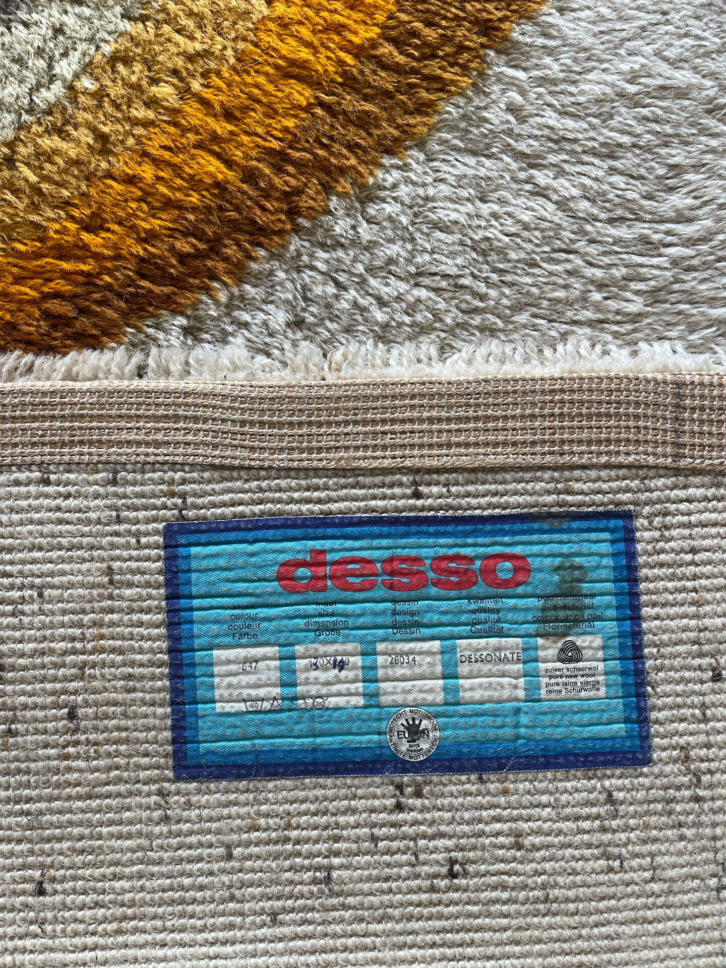 Vintage Desso wool rug – 1970s Space Age