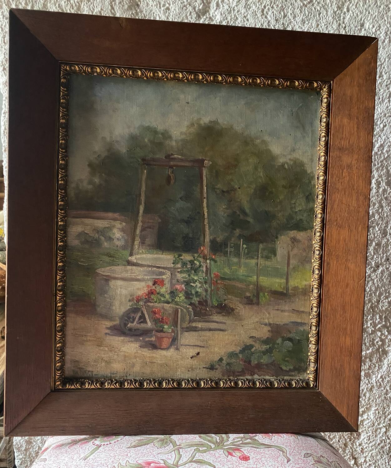 Oil on canvas signed old “Jardin”